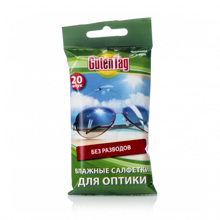 Влажные салфетки для оптики 20шт/уп Guten Tag (10!) купить за 36.14 руб в  Санкт-Петербурге